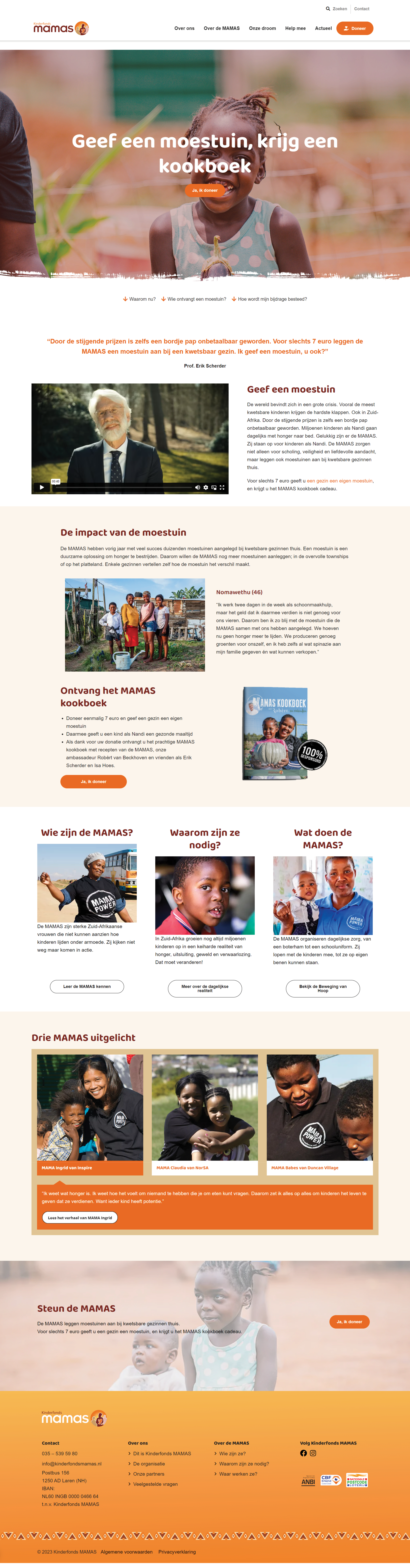 Website Kinderfonds Mamas