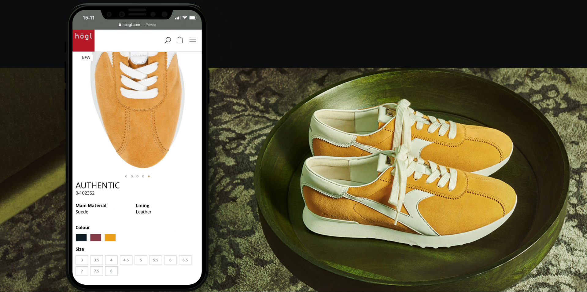 orange shoes mockup smartphone