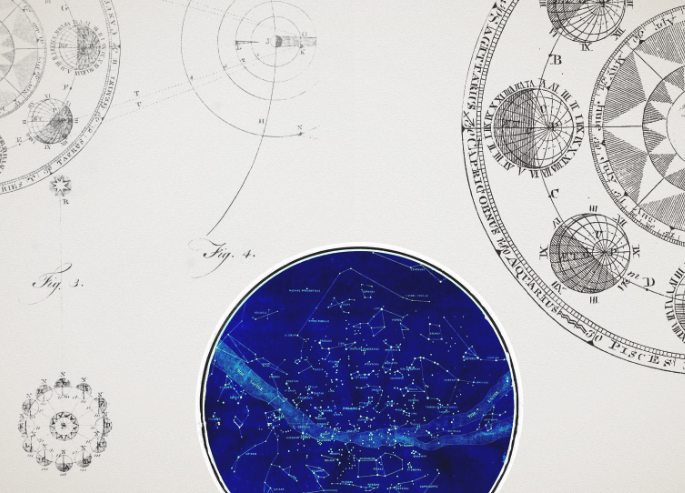 Drawings of the astral theme watch of Jaeger-Le-Coultre