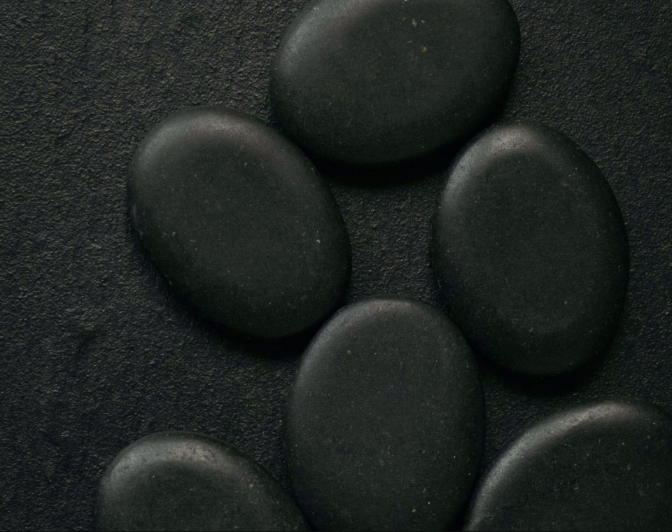 Several black stones