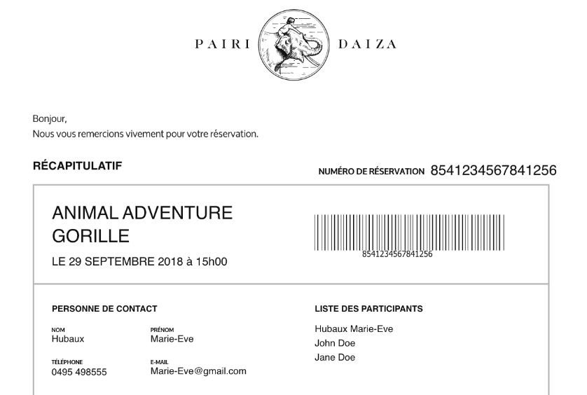 récapitulatif animal adventure gorille